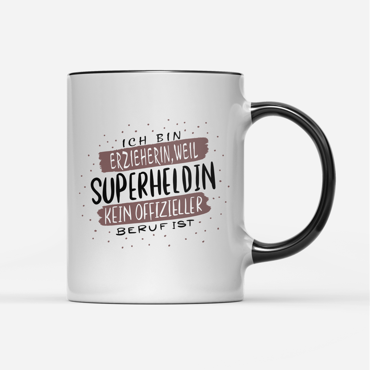 Tasse Ich bin Erzieherin weil Superheldin kein offizieller Beruf ist - Schwarzer - Kaffee