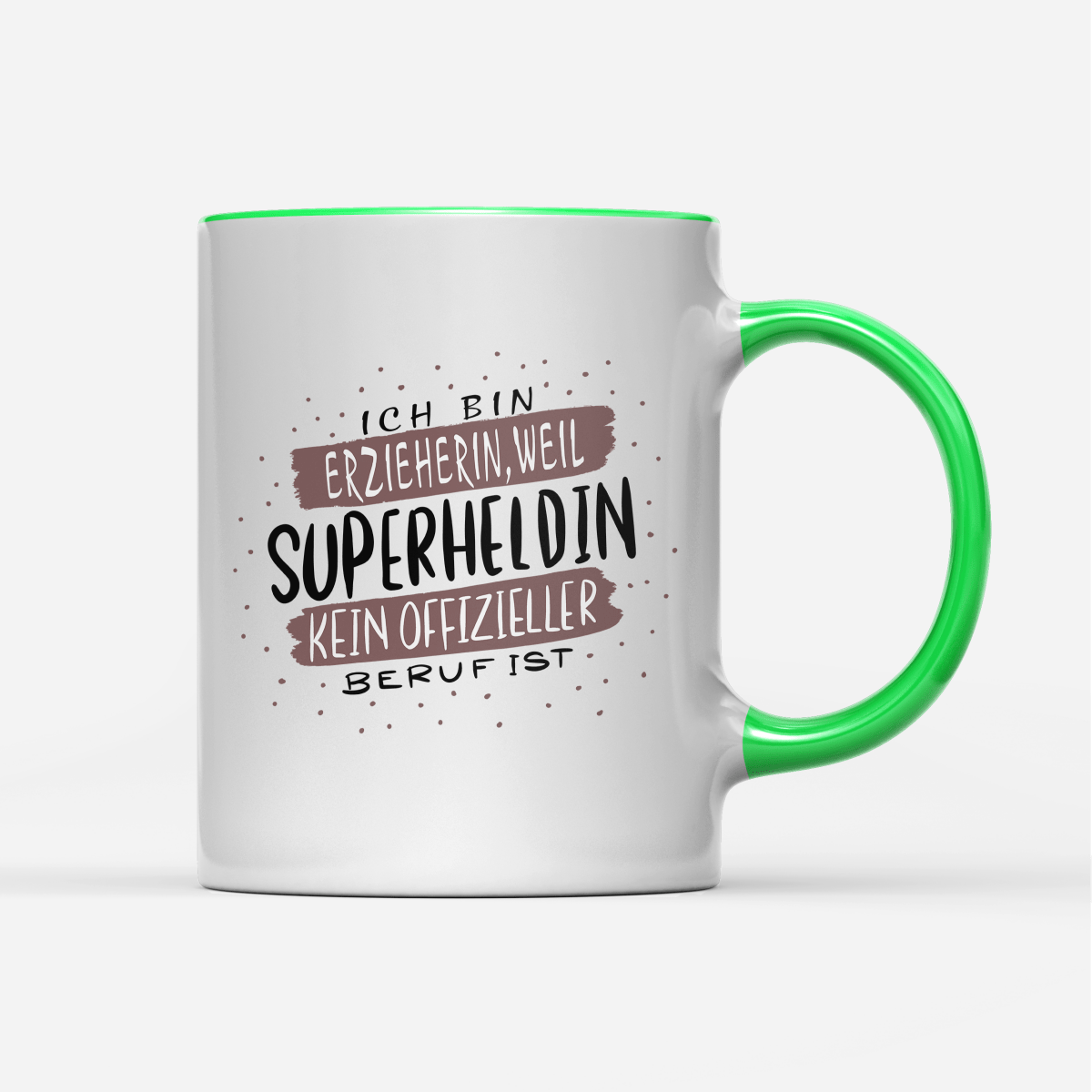 Tasse Ich bin Erzieherin weil Superheldin kein offizieller Beruf ist - Schwarzer - Kaffee