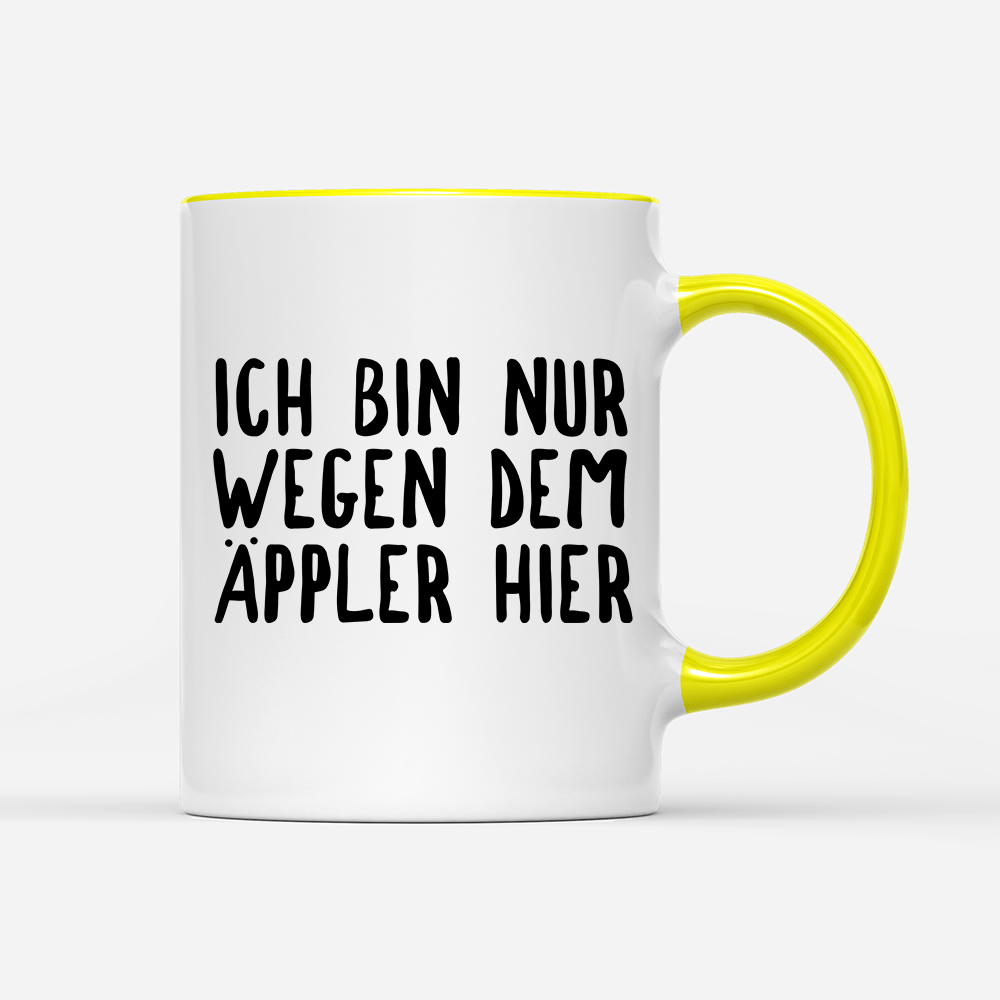 Tasse Ich bin nur wegen dem Äppler hier - Schwarzer - Kaffee