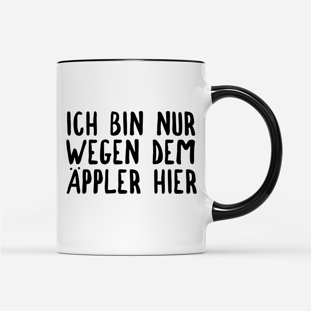 Tasse Ich bin nur wegen dem Äppler hier - Schwarzer - Kaffee