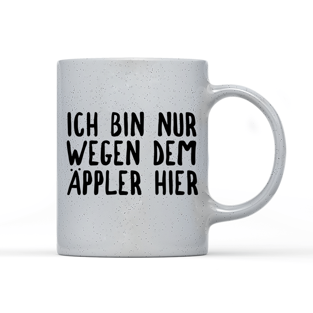 Tasse Magic Ich bin nur wegen dem Äppler hier - Schwarzer - Kaffee