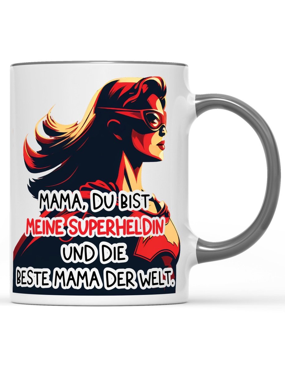 Tasse Mama, du bist meine Superheldin und die beste Mama der Welt. Muttertag Special - Schwarzer - Kaffee