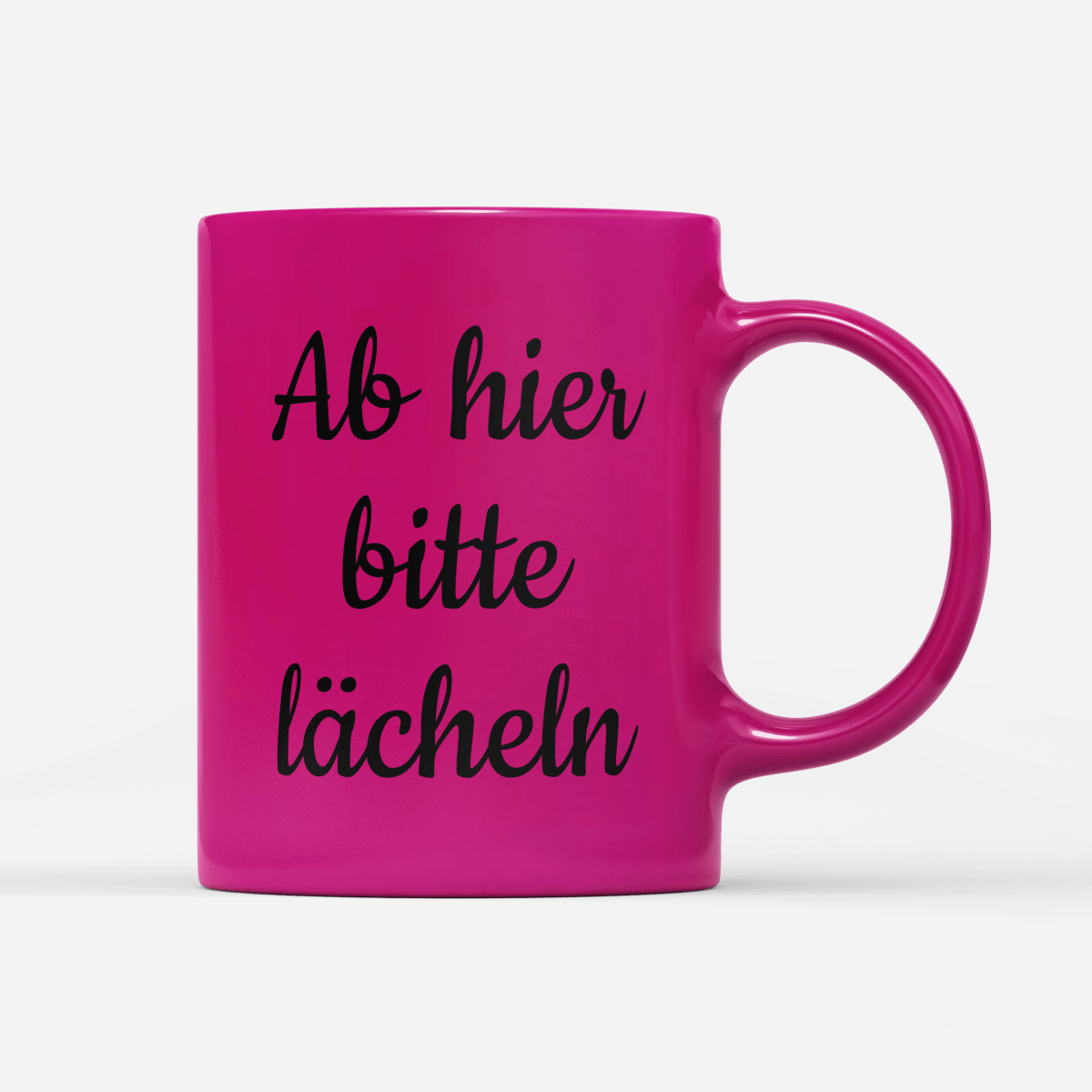 Tasse Neon Ab hier bitte lächeln - Schwarzer - Kaffee