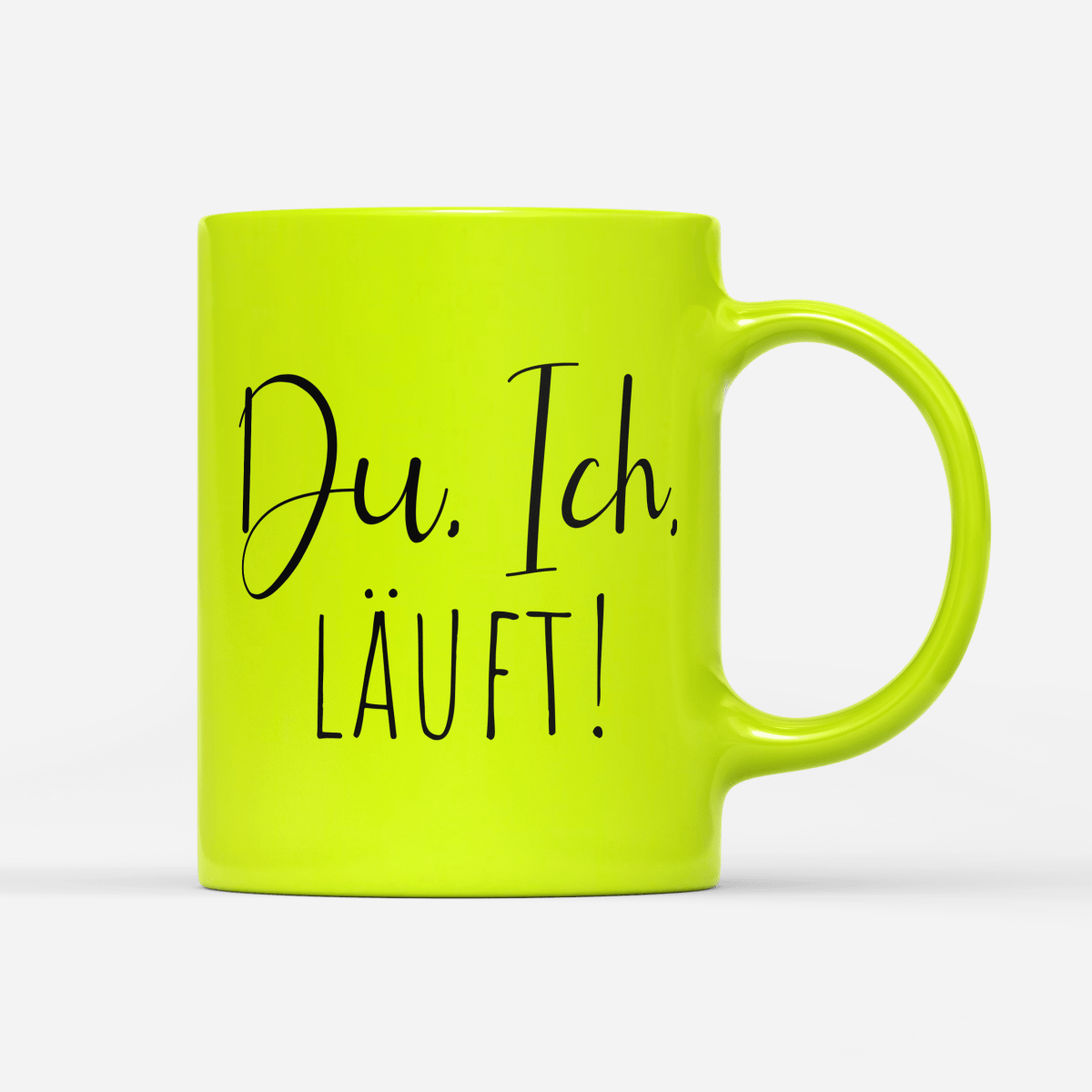 Tasse Neon Du Ich läuft - Schwarzer - Kaffee