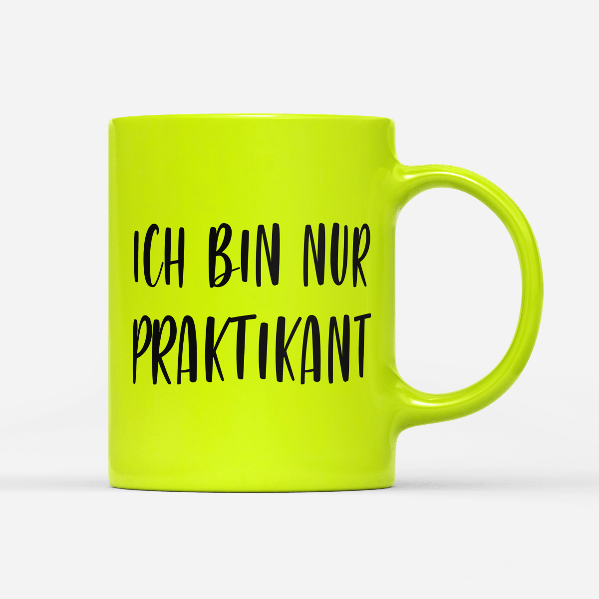 Tasse Neon Ich bin nur Praktikant - Schwarzer - Kaffee