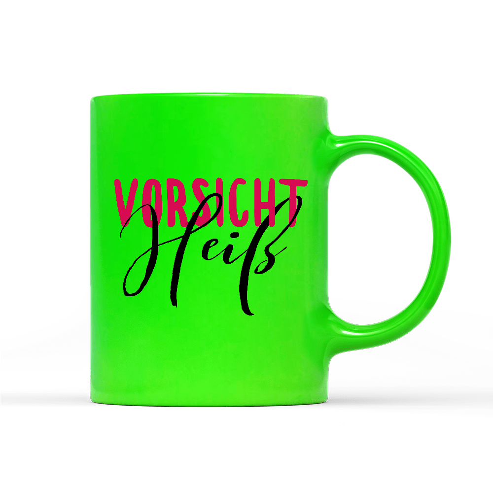 Tasse Neon Vorsicht heiß - Schwarzer - Kaffee