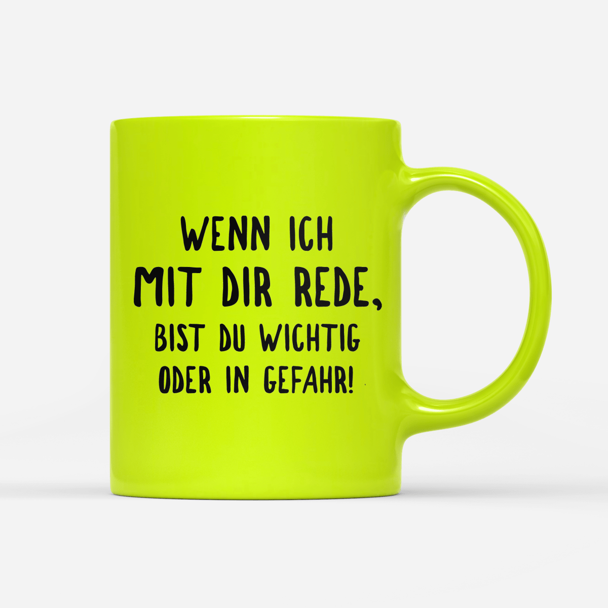 Tasse Neon Wichtig oder in Gefahr - Schwarzer - Kaffee