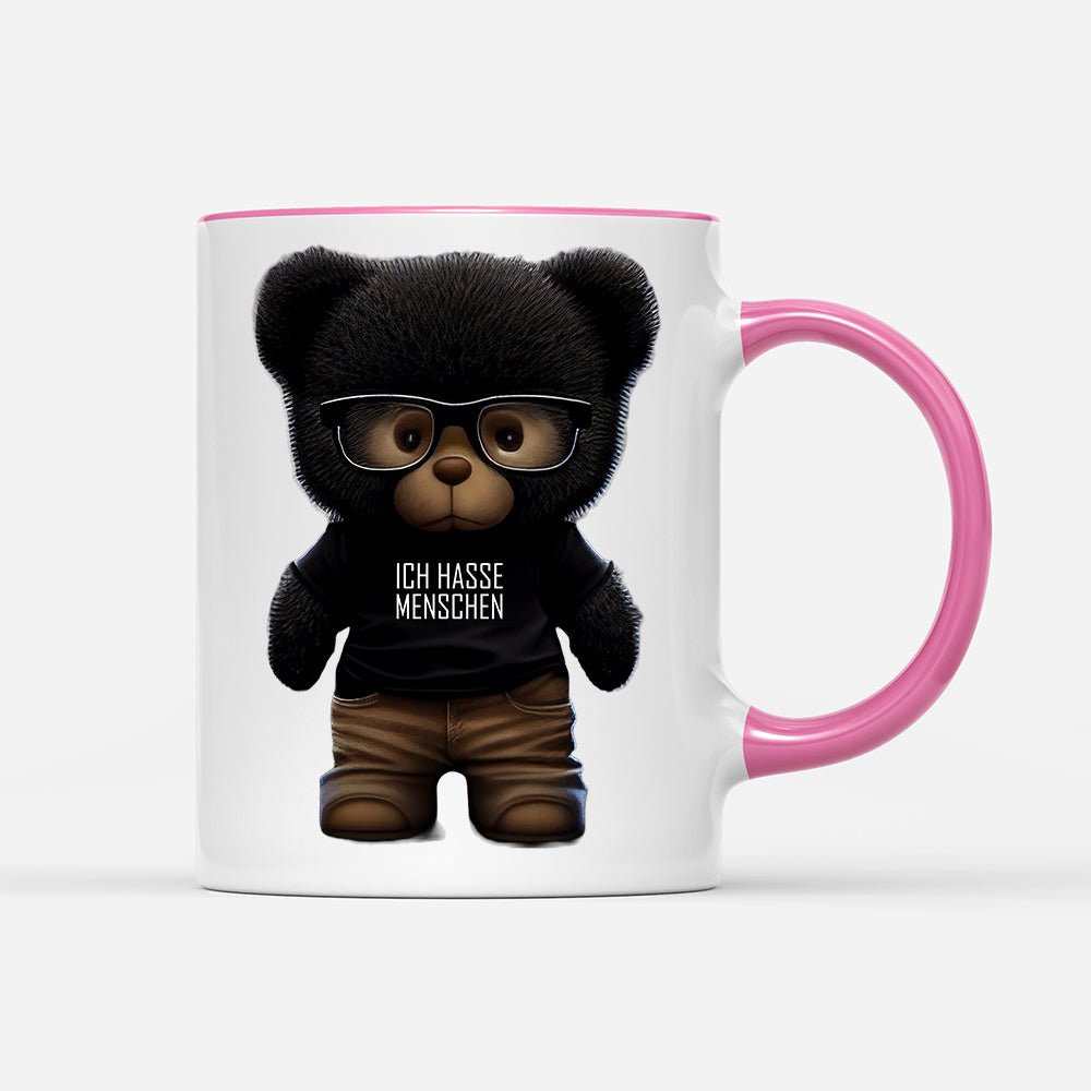 Tasse Teddybär Ich hasse Menschen - Schwarzer - Kaffee
