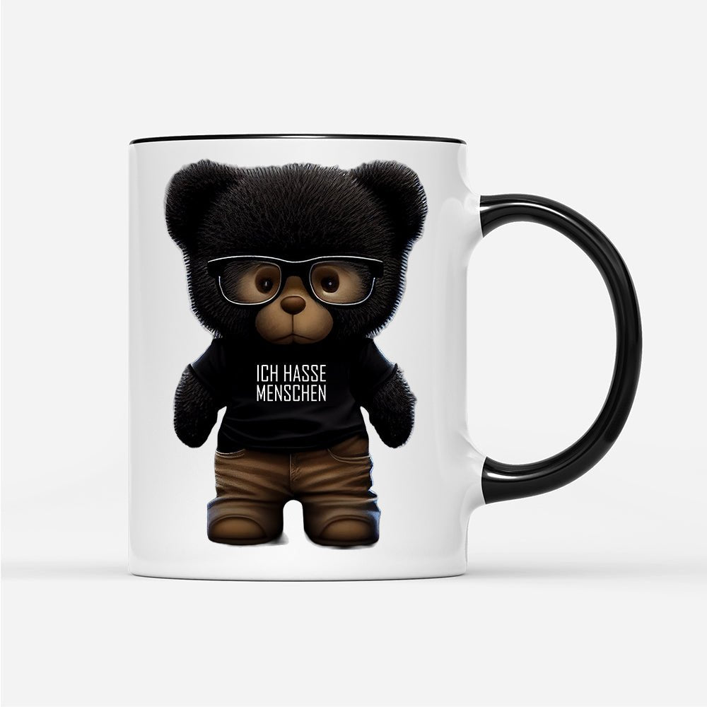 Tasse Teddybär Ich hasse Menschen - Schwarzer - Kaffee