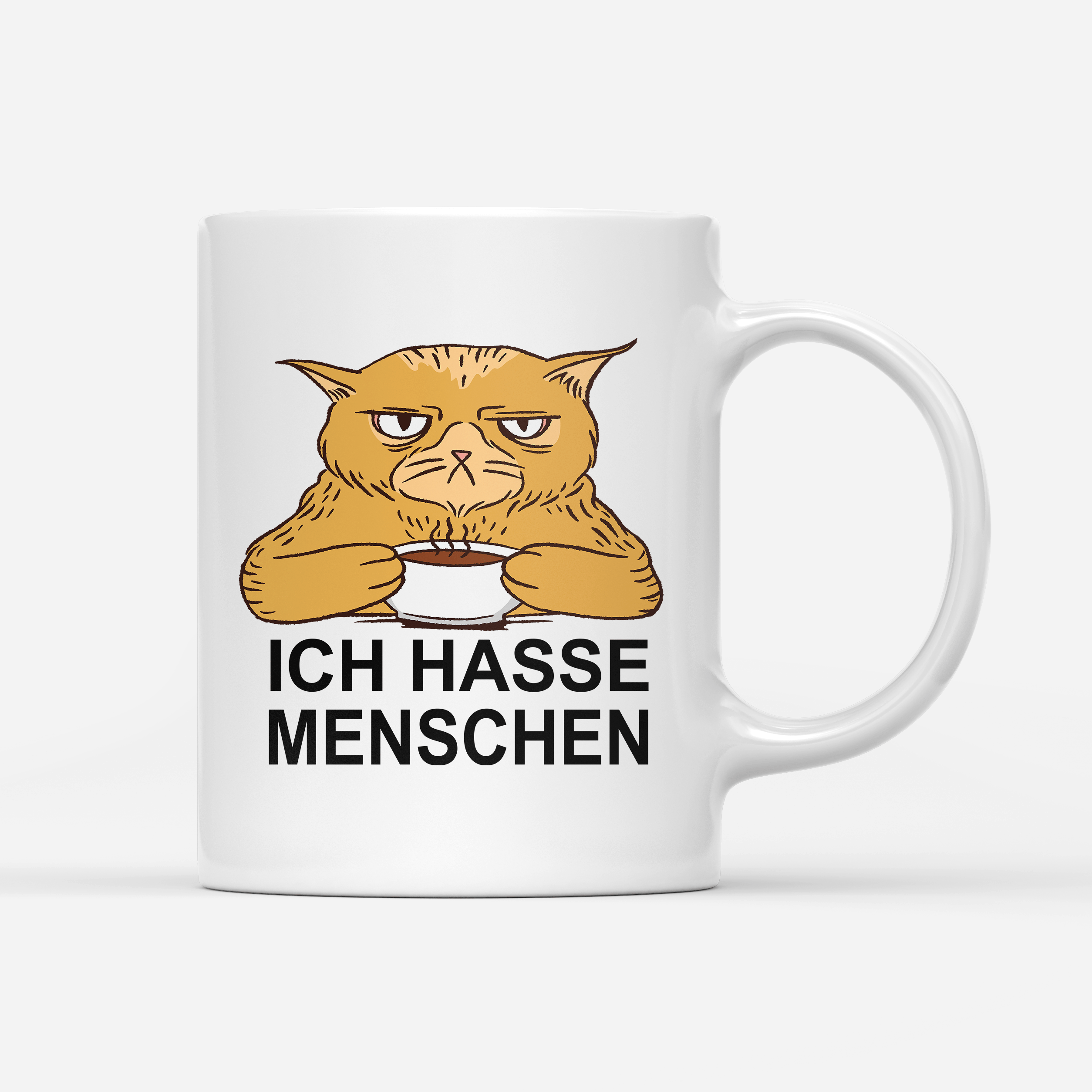 tasse-weiss- Ich hasse Menschen Cat-min