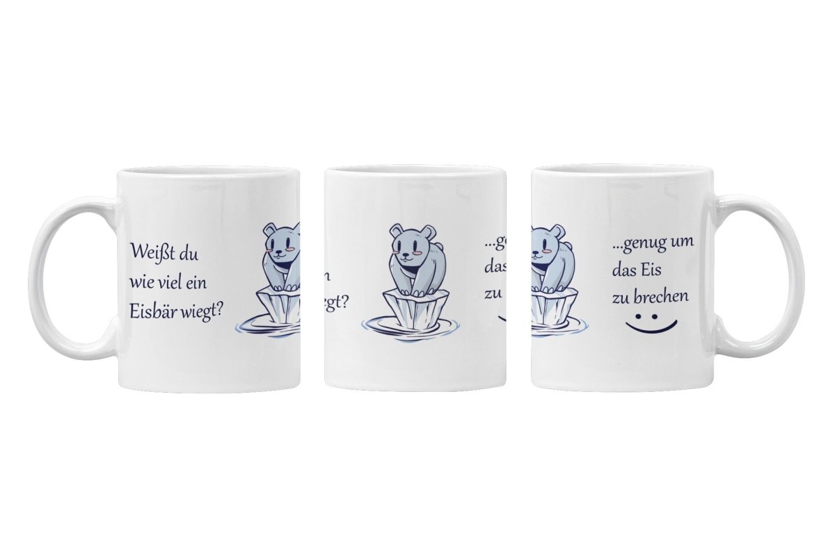Tasse Weißt du wie viel ein Eisbär wiegt? - Schwarzer - Kaffee