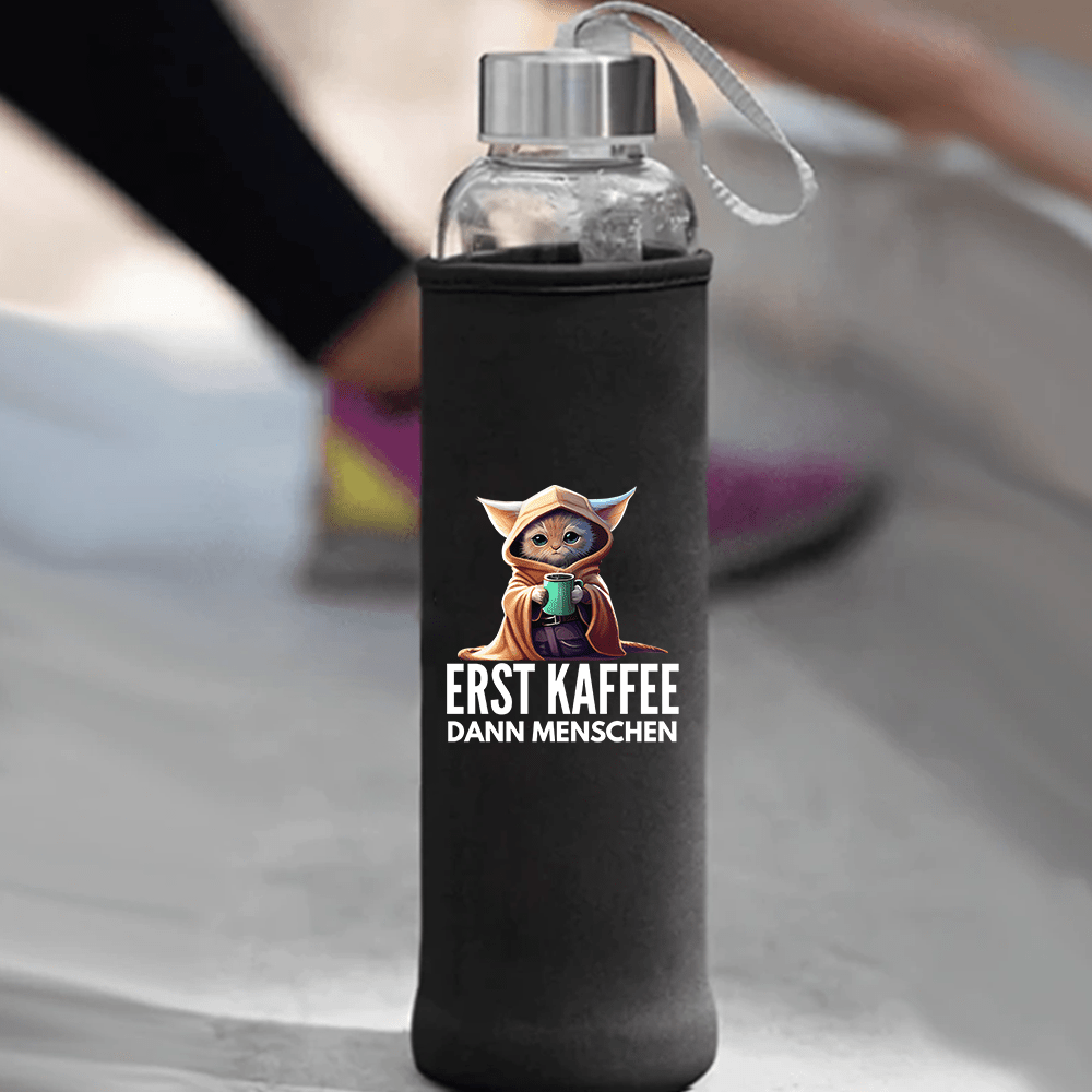 Trinkflasche 500ml Erst Kaffee dann Menschen - Schwarzer - Kaffee