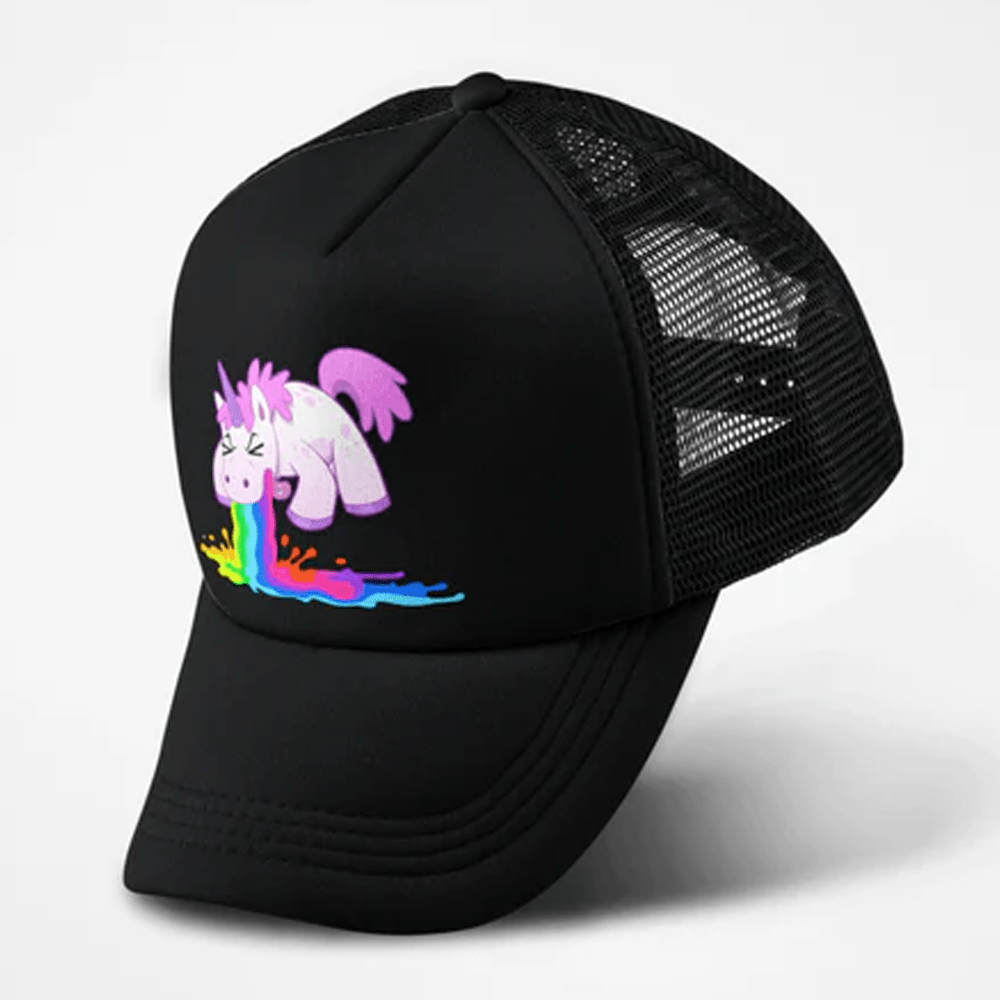 Trucker Cap Kotzendes Einhorn schwarz - Schwarzer - Kaffee