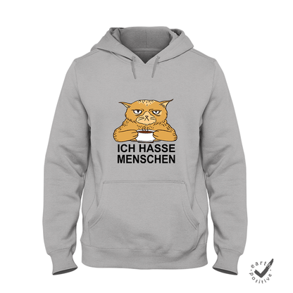 uni-hoodie-grau- Ich hasse Menschen Cat-min